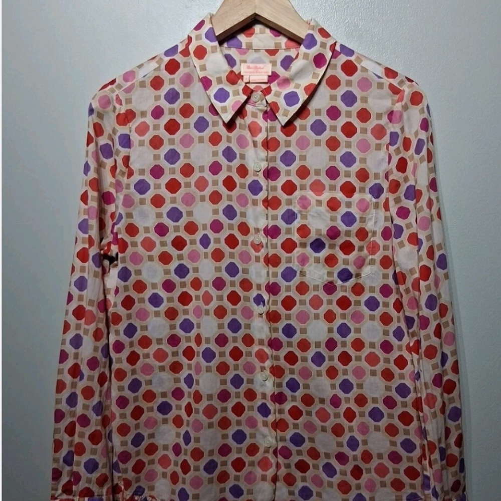 Kate Spade Cotton Blouse Long Sleeve Size 8